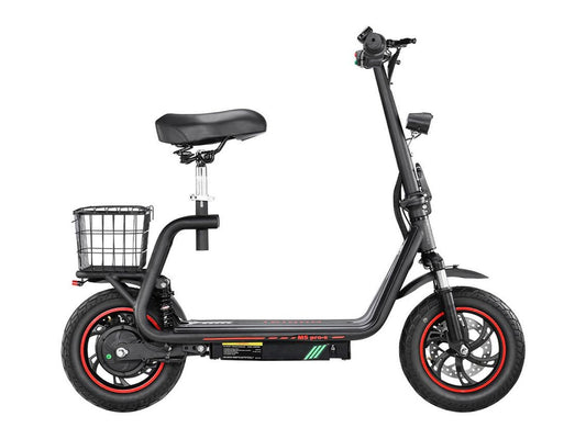 Ηλεκτρικό scooter με σέλα, μηχανή 500W, ρόδες 12 ίντσες, ανάρτηση μπρος πίσω, 48V 13Ah μπαταρία, 48χλμ/ω τελική ταχύτητα, 35χλμ αυτονομία