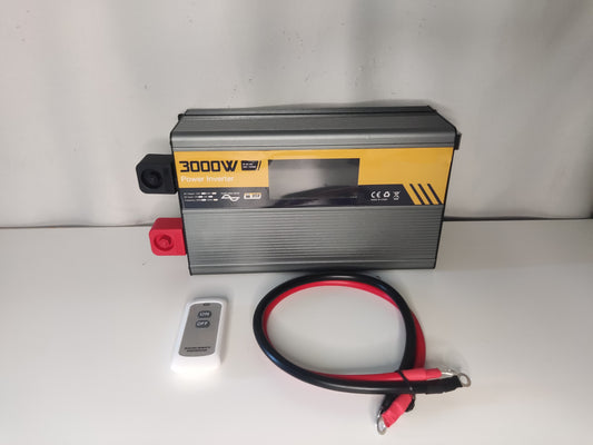 Mετασχηματιστής pure sine 24V to 220V 60Hz 3000W/1500W LCD Display & remote